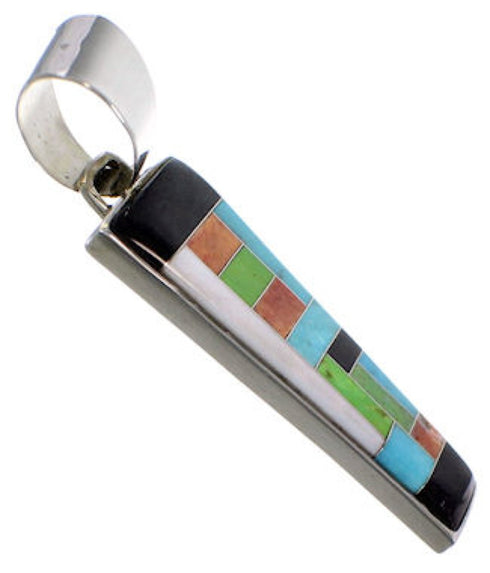 Sterling Silver Multicolor Inlay Jewelry Pendant AS34492